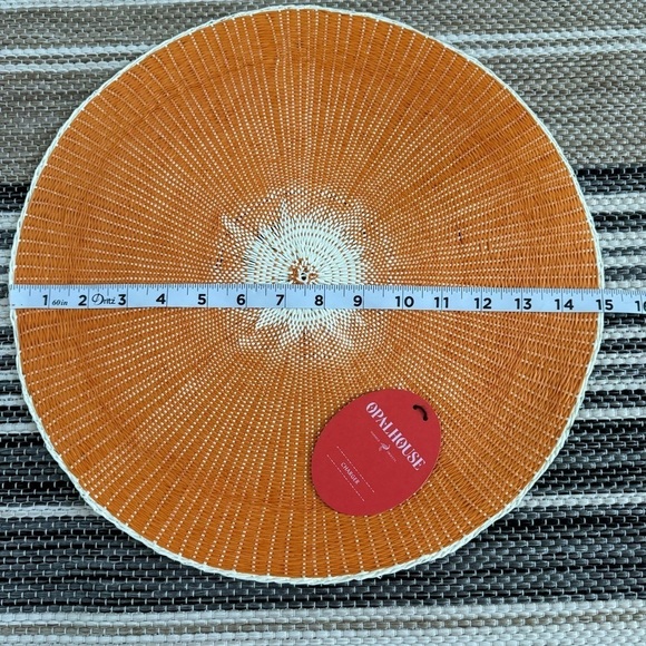 Opalhouse Set of 5 Woven Chargers Fall Orange - Picture 6 of 6